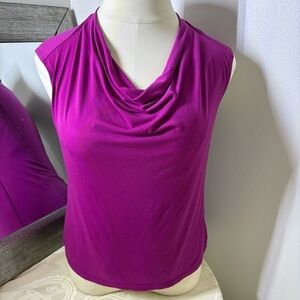 Sunny Leigh Fuchsia Drape Neck Tank Top